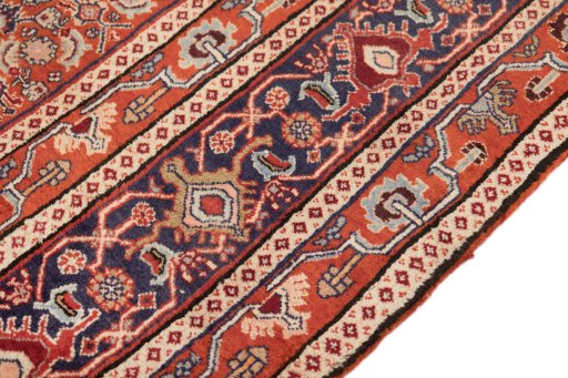 Close-up detail of 2000s Bijar rug from Iran / Persia showing Wool weave