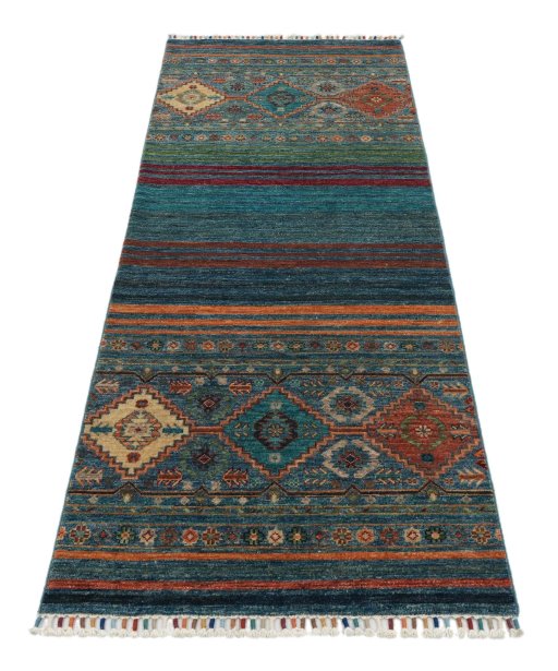 Surface texture of New Samarkand rug with natural Wool and intricate pattern