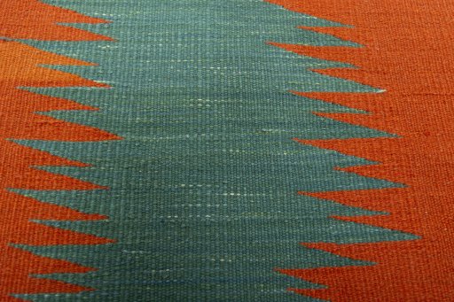 Surface texture of New Kilim Sofre rug with natural Wool and intricate pattern