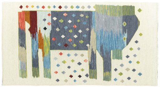 Full view of New Kilim Dastan rug from Turkey, 134 × 71 cm in Multi Color tones