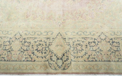Full view of 1950s Vintage rug from Pakistan, 398 × 304 cm in Red tones