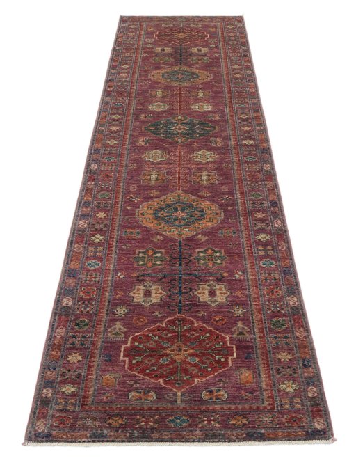 Surface texture of New Kazak rug with natural Wool and intricate pattern