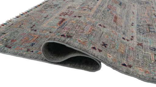 Close-up detail of New Samarkand rug from Pakistan showing Wool weave