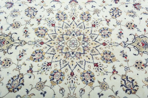 Central medallion detail of 2000s Kashan rug from Iran / Persia