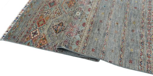 Close-up detail of New Samarkand rug from Pakistan showing Wool weave