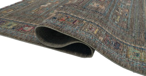 Close-up detail of New Samarkand rug from Pakistan showing Wool weave