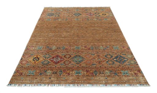 Surface texture of New Samarkand rug with natural Wool and intricate pattern