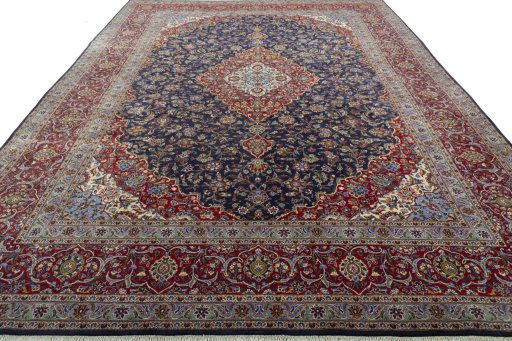 Surface texture of New Kashan rug with natural Cork and intricate pattern
