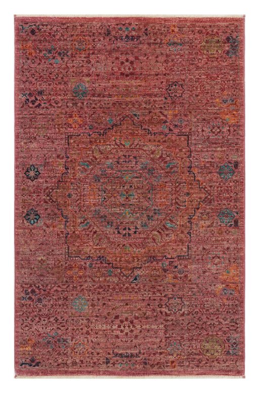Full view of New Mamluk rug from Pakistan, 122 × 78 cm in Red tones
