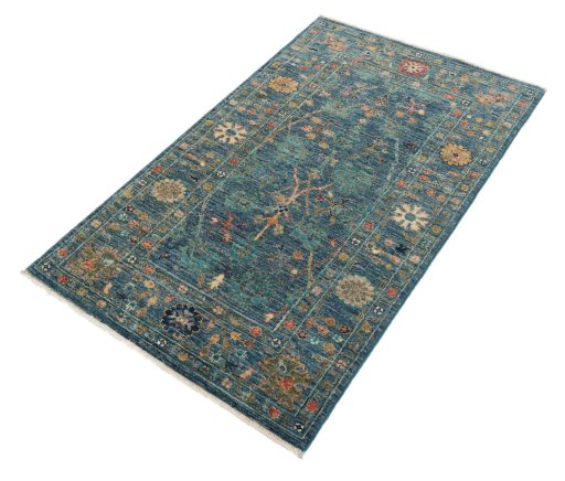 Close-up detail of New Farahan rug from Pakistan showing Wool weave