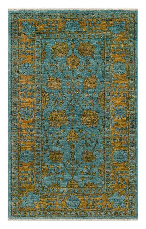 Full view of New Farahan rug from Pakistan, 133 × 79 cm in Green tones