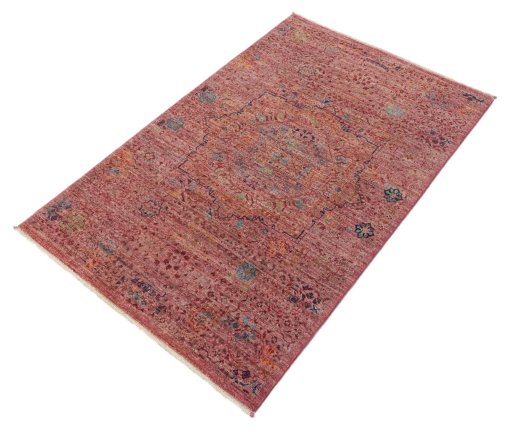Close-up detail of New Mamluk rug from Pakistan showing Wool weave
