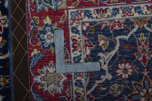 Close-up detail of 2000s Najafabad rug from Iran / Persia showing Wool weave