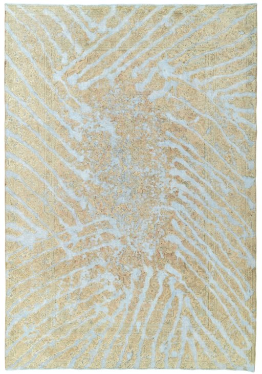 Full view of 1950s Vintage rug from Pakistan, 347 × 240 cm in Blue tones