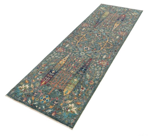 Close-up detail of New Haj-jalili rug from Pakistan showing Wool weave