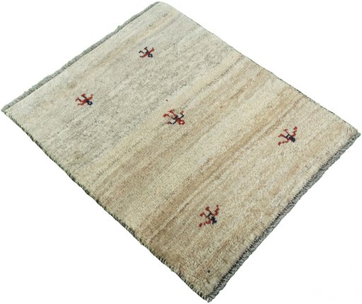 Close-up detail of New Persian Gabbeh rug from Iran / Persia showing Wool weave