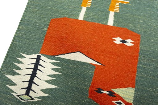 Surface texture of New Kilim Dastan rug with natural Wool and intricate pattern