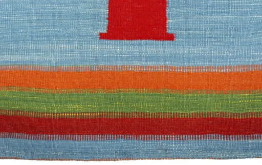 Central medallion detail of New Kilim Sofre rug from Turkey