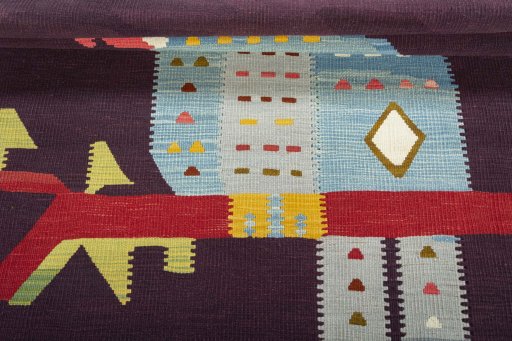 Full view of New Kilim Dastan rug from Turkey, 200 × 123 cm in Multi Color tones