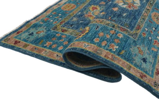 Close-up detail of New Farahan rug from Pakistan showing Wool weave