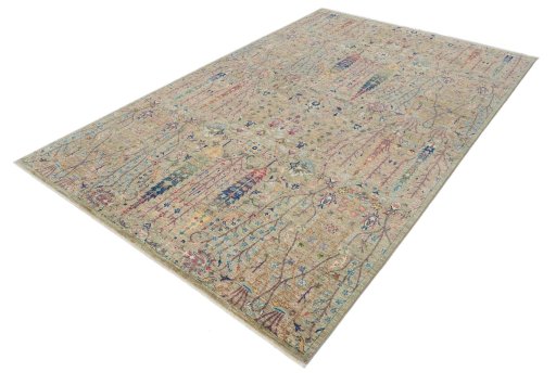 Close-up detail of New Haj-jalili rug from Pakistan showing Wool weave
