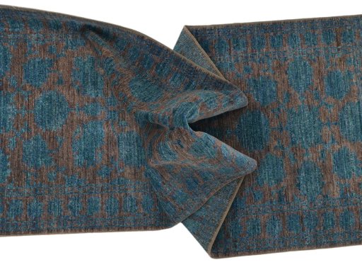 Full view of New Farahan rug from Pakistan, 248 × 82 cm in Brown tones
