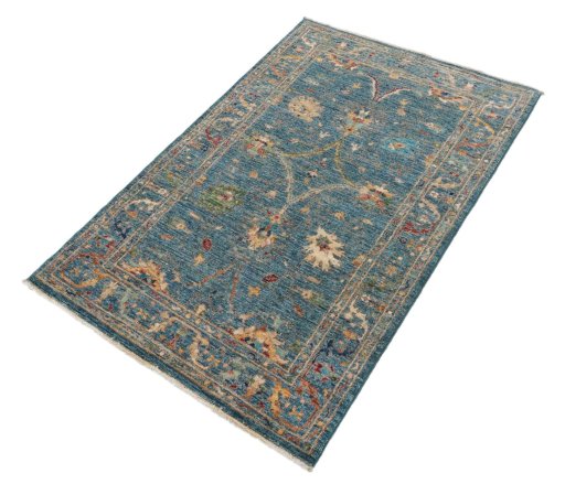 Close-up detail of New Farahan rug from Pakistan showing Wool weave