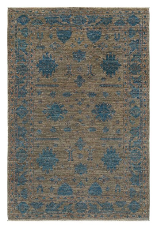 Full view of New Farahan rug from Pakistan, 182 × 122 cm in Green tones