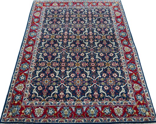 Surface texture of 2000s Najafabad rug with natural Wool and intricate pattern
