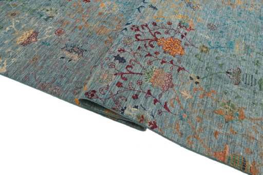 Close-up detail of New Haj-jalili rug from Pakistan showing Wool weave