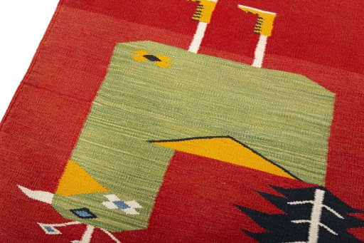 Surface texture of New Kilim Dastan rug with natural Wool and intricate pattern
