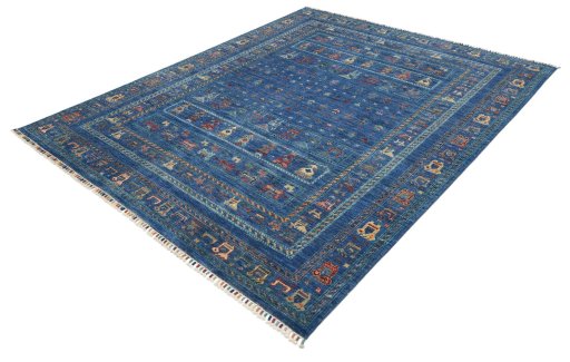 Close-up detail of New Samarkand rug from Pakistan showing Wool weave