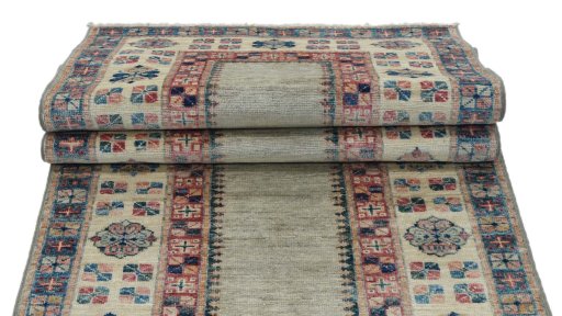 Central medallion detail of New Kazak rug from Pakistan