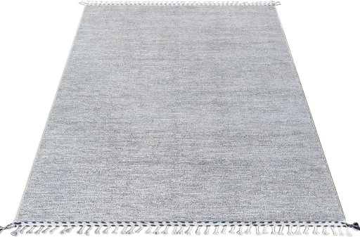 Corner detail of New Morocco rug showing border pattern and Wool pile
