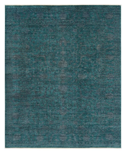 Full view of New Farahan rug from Pakistan, 249 × 199 cm in Green tones