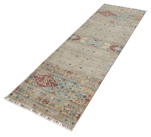 Close-up detail of New Samarkand rug from Pakistan showing Wool weave