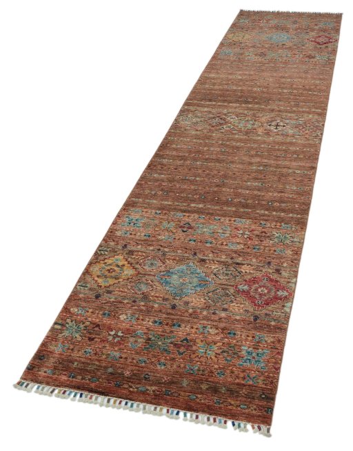 Close-up detail of New Samarkand rug from Pakistan showing Wool weave