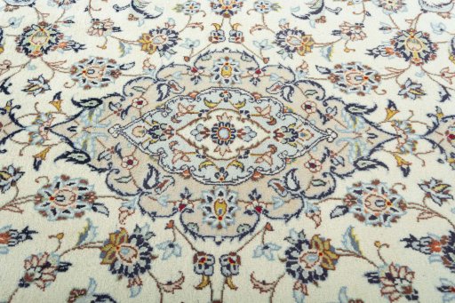 Central medallion detail of 2000s Kashan rug from Iran / Persia