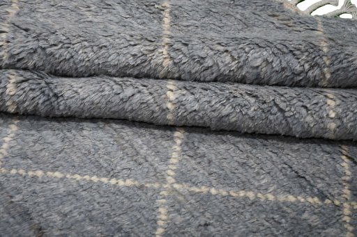 Corner detail of New Morocco rug showing border pattern and Wool pile