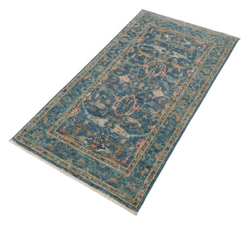 Close-up detail of New Farahan rug from Pakistan showing Wool weave