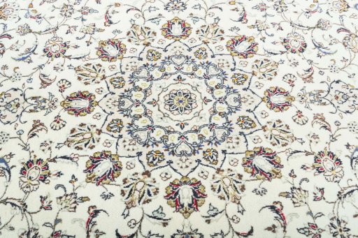 Central medallion detail of 2000s Kashan rug from Iran / Persia