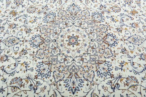 Central medallion detail of 2000s Kashan rug from Iran / Persia