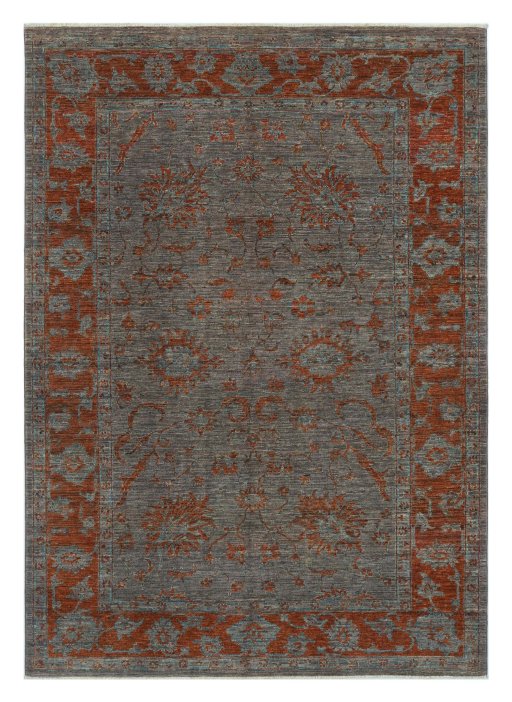 Full view of New Farahan rug from Pakistan, 236 × 169 cm in Brown tones