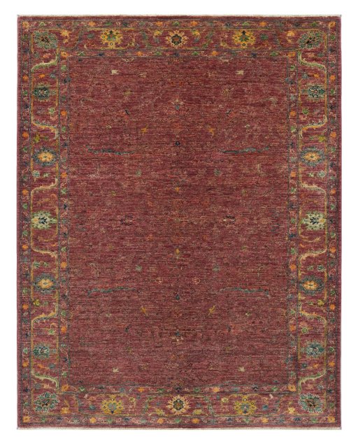 Full view of New Farahan rug from Pakistan, 194 × 152 cm in Red tones