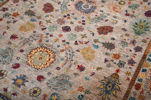 Close-up detail of Unknown Haj-jalili rug from Pakistan showing Cotton weave