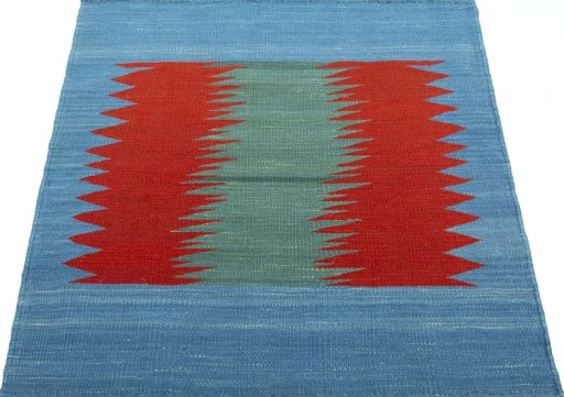 Close-up detail of New Kilim Sofre rug from Turkey showing Wool weave