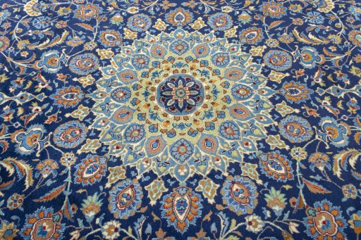 Central medallion detail of 2000s Kashmar rug from Iran / Persia