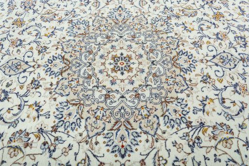 Central medallion detail of 2000s Kashan rug from Iran / Persia