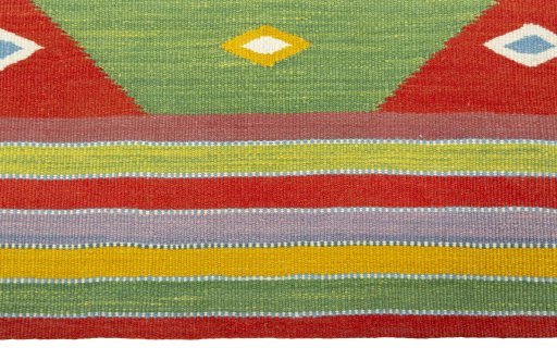 Central medallion detail of New Kilim Sofre rug from Turkey