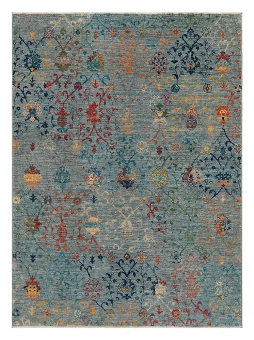 Full view of New Haj-jalili rug from Pakistan, 202 × 148 cm in Blue tones
